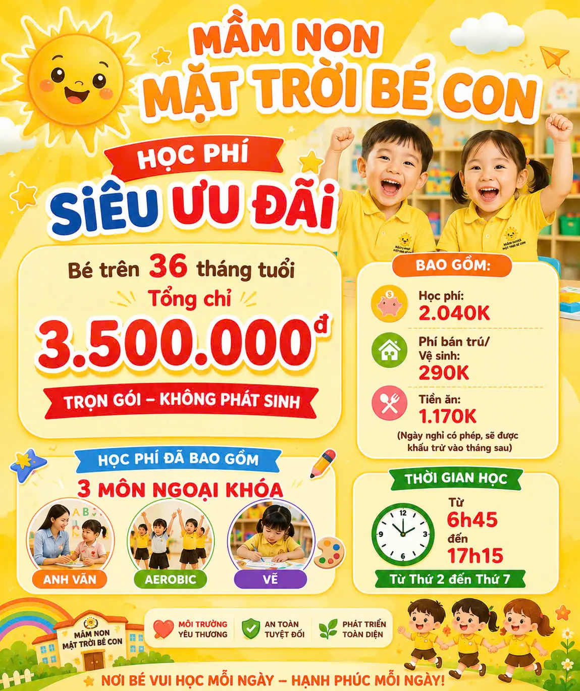 TRƯỜNG MẦM NON MĂT TRỜI BÉ CON